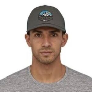 Patagonia 1973 Logo Trucker Hat Gray Mesh Back Adjustable Cap